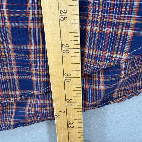 Levi Strauss & Co Shirt Men's XL Red Blue Plaid Western Cut Pearl Snaps Vintage - Picture 10 of 10